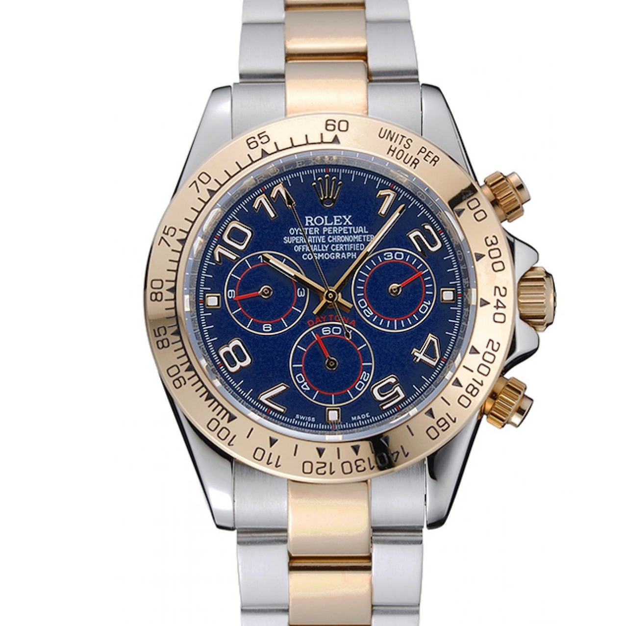 Aaa replica Bracelet Steel 1454246 Cosmograph Two Stainless Dial Blue Tone Daytona Rolex 0817